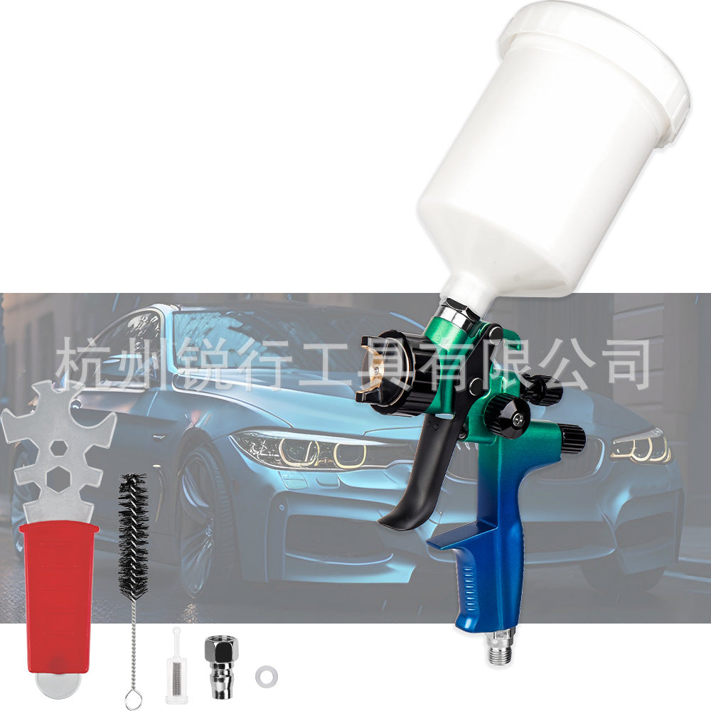 Pneumatic Spray Gun Oil and Water Dual Use High Atomization Paint Spray Gun Top Cup Type for Auto Body Furniture Finish Coating