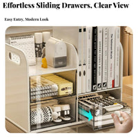 Multi-Compartment Book and Pen Holder Large Capacity for Study Room, Students
