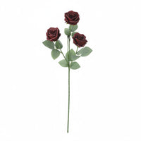 Three Head Rose Stem Decorative Artificial Rose Flower Pick Realistic Look Home Decor for Living Room, Wedding, Party