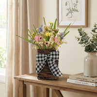 Easter Spring Flower Wall Basket Spring Flower Basket Decor Handwoven Spring Floral Door Hanger for Home, Hallway, Entryway