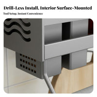 Drillnon-Drill Installation Multifunctional Utility Rack Multi-Functional Kitchen Organizer Space-Saving Design Wall Shelf High Capacity for Home Cooks, Families, Homeowners, Small Areas, over Counter