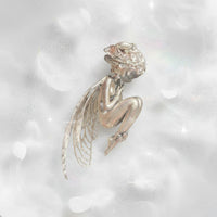 Creative Gift Silent Angel Necklace Charm Unique Design Sitting Fairy Necklace Charm