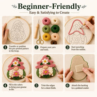 Gnome Coasters Punch Needle Kit