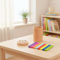 Early Learning Wooden Peg Sorting Toy Develops Hand-Eye Coordination Color Sorting Cylinder for Toddlers, Kids