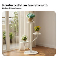 Light Luxury Design Multi-Tier Plant Stand Indoor and Outdoor Use Plant Cart with Wheels Decorative Multi-Level Display Rack Wrought Iron Frame for Living Room, Balcony, Patio, Corner