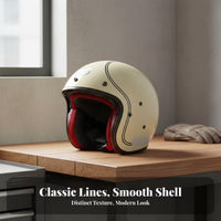 3/4 Retro Helmet Lightweight 3/4 Open Face Helmet Multi-Season Secure Headwear for Motorcyclists, Street Riding, City Commuting
