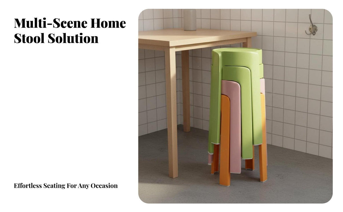 Space Saving Plastic Stool Heavy Duty Stackable Stool Long-Lasting Easy to Carry for Families, Students, Homeowners