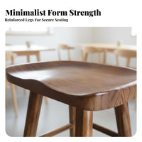 Nordic Design Backless Saddle Stool Minimalist Aesthetic Backless Saddle Perch Natural Grain Finish High Seating Stable Structure for Business Owners, Interior Designers, Cafe, Cashier Desk, Kitchen Island, Dining Area