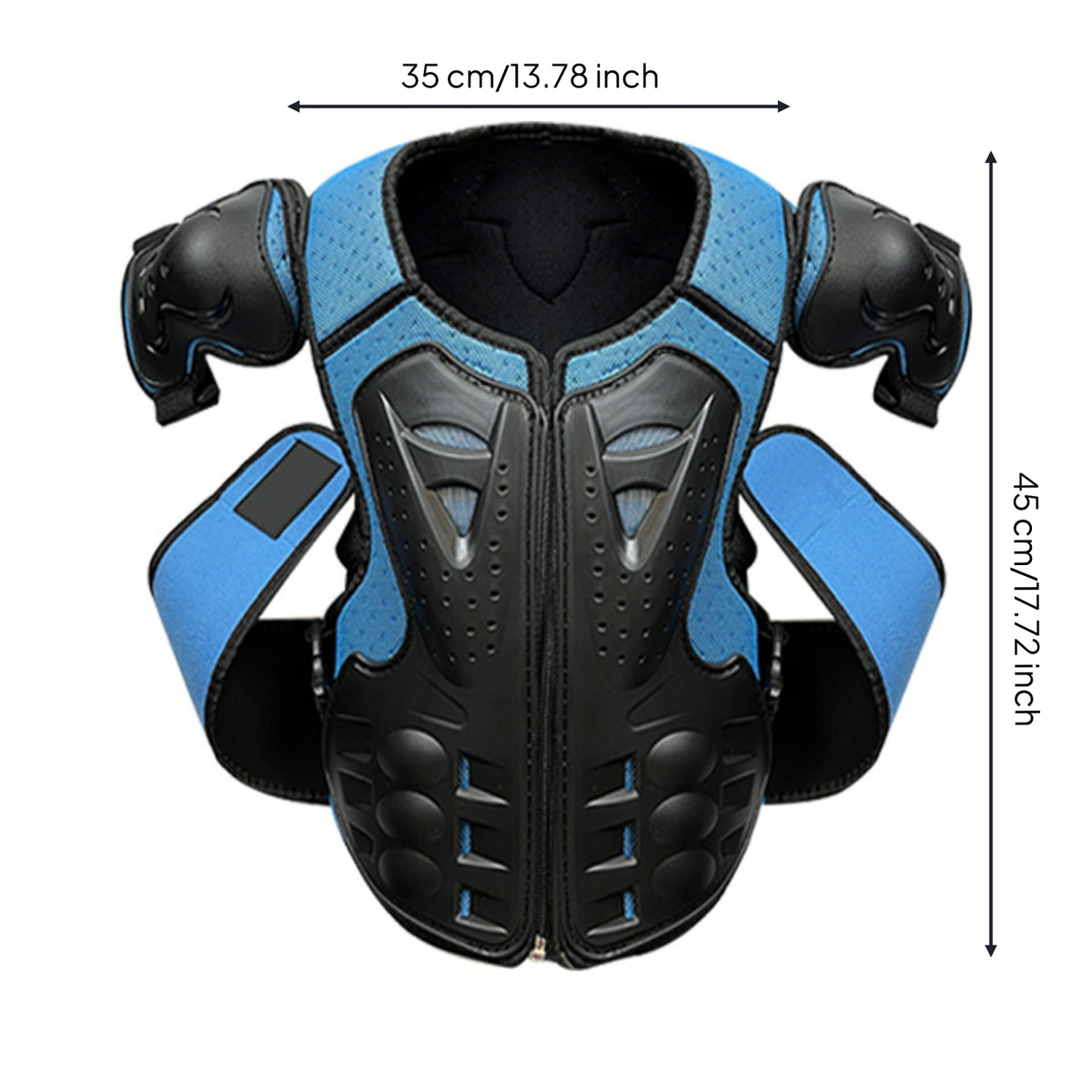 Vest with Guards Stiff-Cover Guarding Gear Set with Guards Zip-Front Vest for Kids, Balance Bike Riding, Motorcycle Training