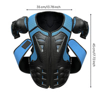 Vest with Guards Stiff-Cover Guarding Gear Set with Guards Zip-Front Vest for Kids, Balance Bike Riding, Motorcycle Training