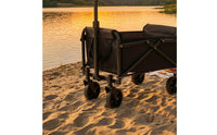 Adjustable Handle Foldable Camping Wagon Carbon Steel Frame Folding Wagon Fluid Bearings