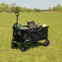 Heavy Duty Folding Utility Wagon Portable Folding Wagon All-Terrain Foldable Utility Cart Compact for Campers, Camping, Picnics, Beach