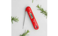 Folding Foldable Temperature Instrument Backlit Display Foldable Prong Cooking Thermometer Calibration Function Kitchen Utensil for Barbecue