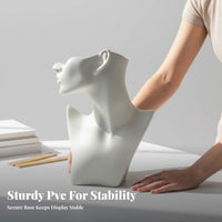 Long-Lasting PVC Material Abstract Head Model Pierced Ears Half Face Mannequin Bust Premium Finish for Crafters, Product Photography