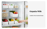 Stackable Fridge container Easy to Clean Stackable Produce Crisper Set Clear View