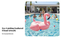 Rose Gold Inflatable Flamingo Thick Material Inflatable Flamingo Rideable Thickened PVC Large Animal Floatie for Adults, Beach, Lake