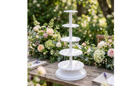5 Tier Cake Stand Elegant Cake Stand with Plates Serving Display for Culinary Artists, Caterers
