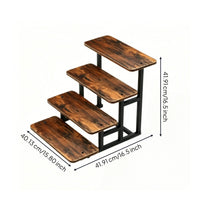 4 Tier Display Stand Rustic Cupcake Stand with Wooden Shelves Space Saving Wood Display Riser for Party Hosts, Weddings