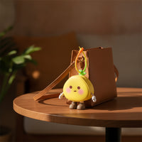 Cute Cartoon Pomelo Pouch Zippered Silicone Mini Pouch Portable Mini Currency Purse Compact for Backpack