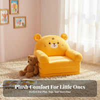 Cute Cartoon Characters Convertible Character Chair Foldable Design Fold-out Lounger Chair Fluffy and Soft children's Furniture Perfect Gift Idea for Preschoolers, Grandparents, Playroom, Daycare, Reading, Bedroom