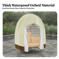 Waterproof Hanging Egg Chair Cover Dustproof Egg Chair Cover Sunproof for Gardeners, Homeowners, Garden, Balcony, Backyard
