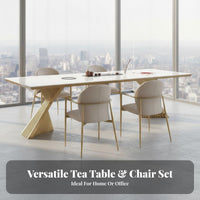 Sintered St Single Tea Table Luxury Design Built-in Tea Table Easy to Clean Home Furniture for Office Professionals, Adults, Balcony, Living Room