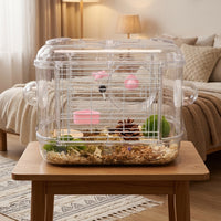 Large Hamster Cage with Multi-Layer Design, Luxury Starter Kit Featuring Easy Wash Tray and Ramps for Syrian or Dwarf Hamsters