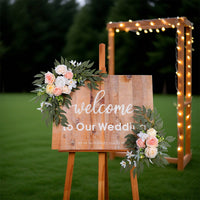 2 Pieces Wedding Arch Flowers Outdoor Use Wedding Welcome Sign Flowers
