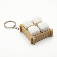 Tofu Keychain Decorative Miniature Crate Keychain Ornament Lightweight Pocket-Friendly for Fidgeters, Everyday Carry