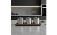 4 Pieces 4-Piece Seasoning Box Set Rustproof Stainless Steel Seasoning Jar Set Stainless Steel Condiment Pots Dustproof
