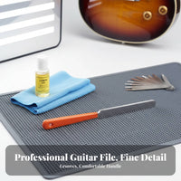 Stainless Steel Guitar Fret File Double-Sided Cutting Side Fret End Dressing File Protects Fretboard for Luthiers, Musicians, Workshop