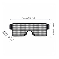 LED Glasses USB Charging Dynamic Display Glasses Event Attention Grabber Flashing Sunglasses for Game Events, Concerts, Anime Conventions