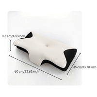Ergonomic Neck Contour Pillow Contoured Pillow with Memory Foam Supportive Textured Knit for Sleeping