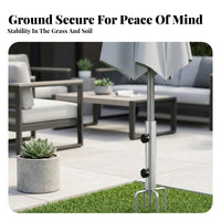 Galvanized Fishing Umbrella Stand Tightening Knobs Ground Auger Stand Detachable Grass Umbrella Anchor Compact for Anglers