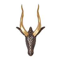 Faux Antelope Head Wall Decor Lustrous Antelope Head Sculpture Gold for Entryway