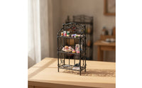 Miniature Shelf with Scrollwork Classic 1/12 Miniature Display Rack Solid Colour Furniture for Tabletop Photography
