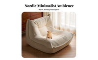 Stylish Armless Floor Sofa Minimalist Aesthetic Caterpillar Sofa Chair Ergonomic Design Indoor Seating Soft Corduroy Cover for Adults, Students, Living Room, Bedroom, Apartment, perusing corner