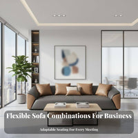 Modern Minimalist Sofa and Coffee Table Combo Executive Design Special-Shaped Couch Set High-End Aesthetic Office Furniture Business Grade for Executives, Clients, Interior Designers, Reception Area, Lobby, Waiting Room