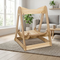 Wooden Cat Bed and Cat Cradle with Density Board, Freestanding Swing Style Indoor Furniture, Elevated Cat Hammock for Indoor Use, 2kg Weight