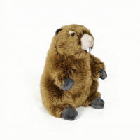 Sitting Groundhog Stuffed Animal Huggable Toy Adorable for Bedside Decor