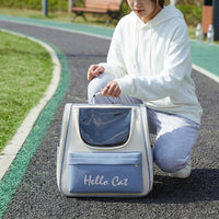 Pet Carrier Backpack, Foldable Cat Backpack with Oxford Fabric, Portable Pet Carrier for Travel Hiking, Breathable Pet Bag for Hiking Walking