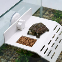 See-through Turtle Basking Deck with Suction Cup, Textured Climbing Ramp for Aquatic Species, Stable Turtle Basking Dock for Glass