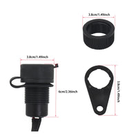 Motorcycle USB Charging Socket Compact Charging Port with Shielded Cap Weather-Resistant Motorcycle with Voltmeter for Long-Distance Riders