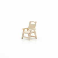 Miniature Armchair 1:64 Scale Dollhouse Armchair Miniature Chair Yellow Small Open-Back Chair Armrests