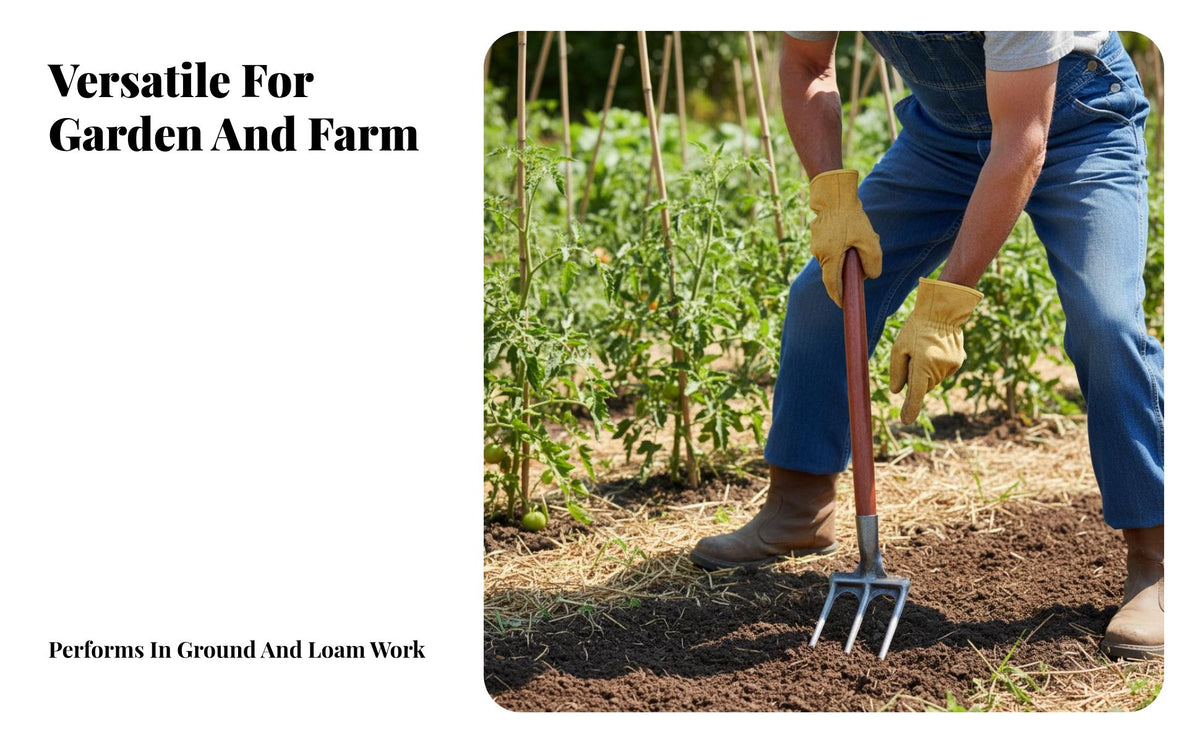 3-Tine Hoe Head Multi-Functional 3 Prong Cultivator Hoe Multipurpose Three-Prong Garden Pick for Farmers, Gardeners, Tilling Soil, Farming