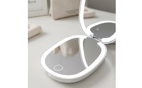 Handheld LED Pocket Mirror Dimmable Light USB Rechargeable Makeup Mirror for Women
