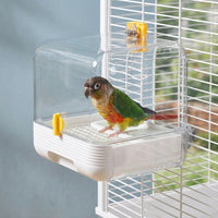 Small Bird Bath and Enclosed Bathing Parrot Cage Accessory, Bird Cage Accessory for Budgies Parrots Hygiene and Grooming