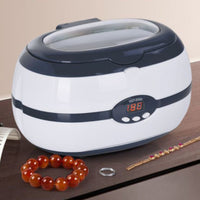 Resonance Cleaning Cleaner with Basket Compact Resonance Cleaning Cleaner with Digital Display Portable for Eyeglass Wearers, Jewelers, Home, Salon