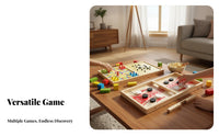 Solid Wood Construction Wooden Combination Board Game Screen-Unrestricted Fun Sling Puck Game Easy to Learn for Children, Family, Party