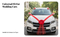 Transparent Tulle Wedding Car Decoration Kit V-Shaped Drape Wedding Car Decoration Set Butterfly-Style Flowers Flower Hood Garland Kit Windshield Strip